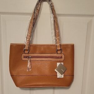 GIANI BERNINI Elegant Tan Faux Leather Tote Bag